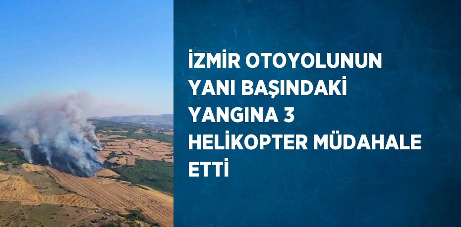 İZMİR OTOYOLUNUN YANI BAŞINDAKİ YANGINA 3 HELİKOPTER MÜDAHALE ETTİ