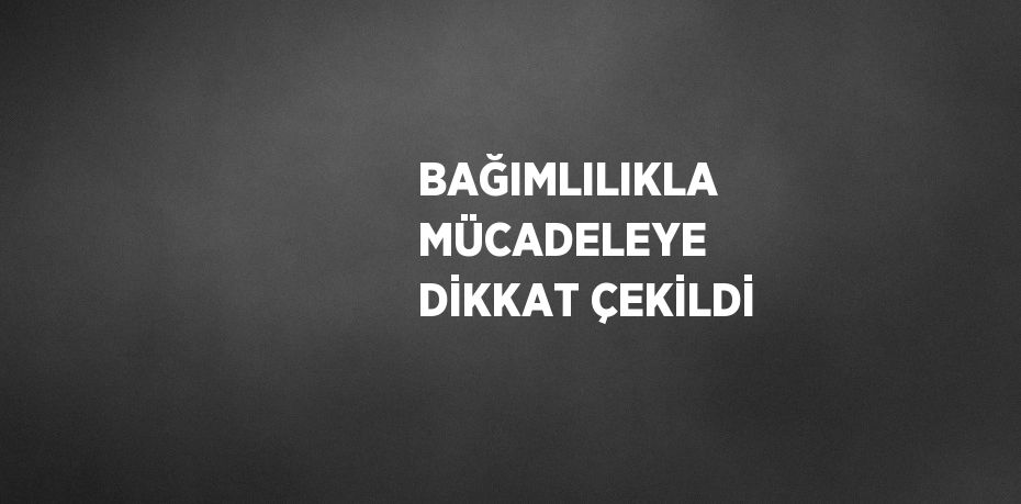 BAĞIMLILIKLA MÜCADELEYE DİKKAT ÇEKİLDİ