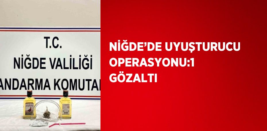 NİĞDE’DE UYUŞTURUCU OPERASYONU:1 GÖZALTI