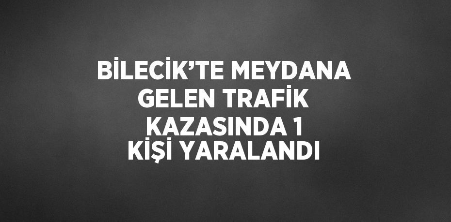 BİLECİK’TE MEYDANA GELEN TRAFİK KAZASINDA 1 KİŞİ YARALANDI