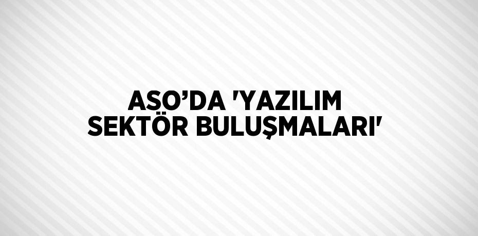 ASO’DA 'YAZILIM SEKTÖR BULUŞMALARI'