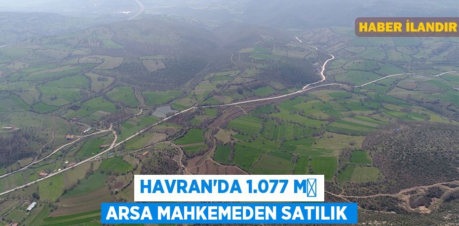 Havran'da 1.077 m² arsa mahkemeden satılık