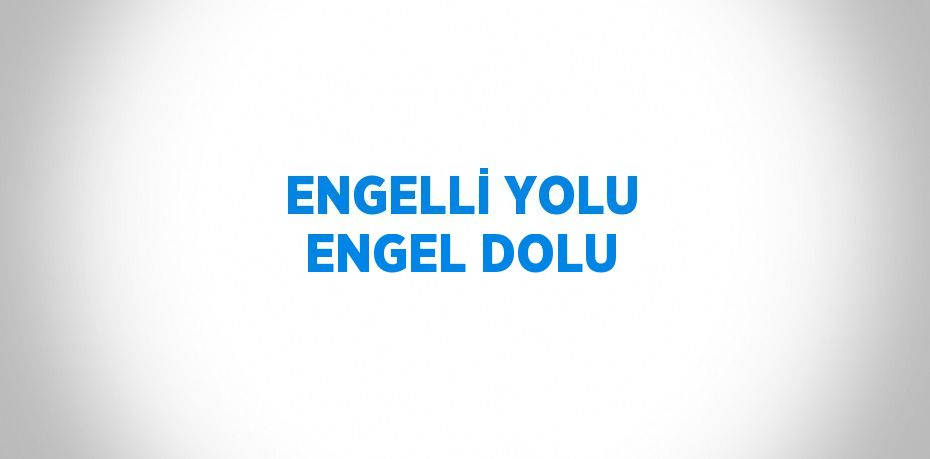 ENGELLİ YOLU ENGEL DOLU