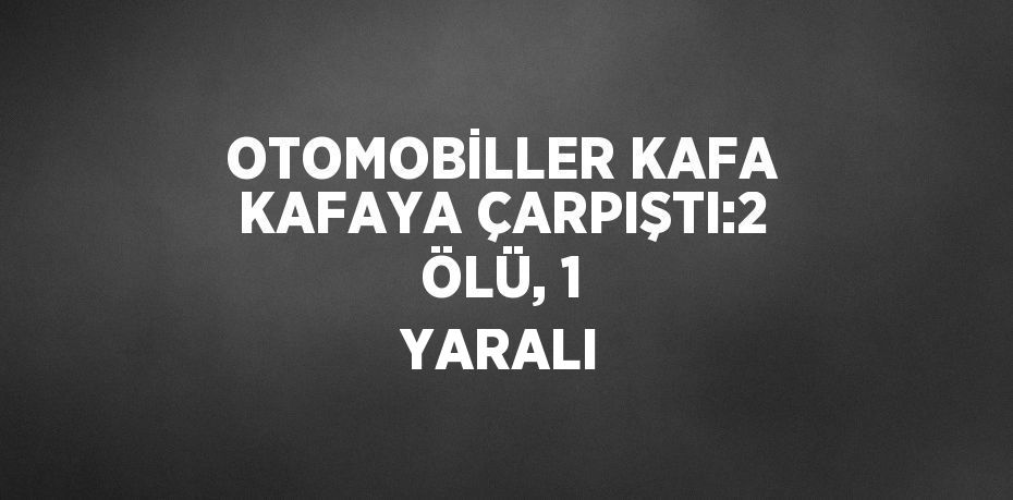 OTOMOBİLLER KAFA KAFAYA ÇARPIŞTI:2 ÖLÜ, 1 YARALI