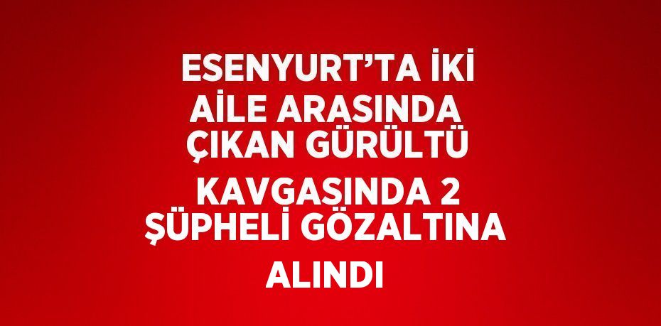 ESENYURT’TA İKİ AİLE ARASINDA ÇIKAN GÜRÜLTÜ KAVGASINDA 2 ŞÜPHELİ GÖZALTINA ALINDI