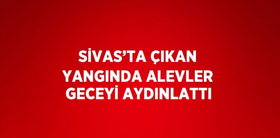 SİVAS’TA ÇIKAN YANGINDA ALEVLER GECEYİ AYDINLATTI