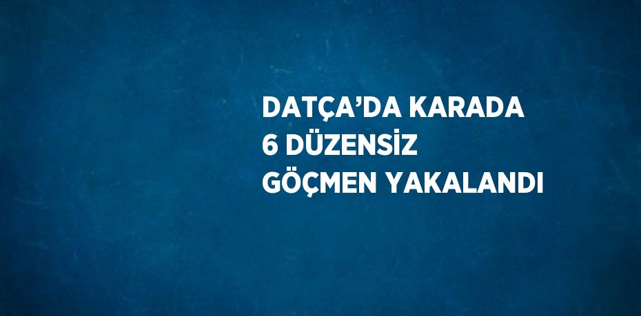 DATÇA’DA KARADA 6 DÜZENSİZ GÖÇMEN YAKALANDI