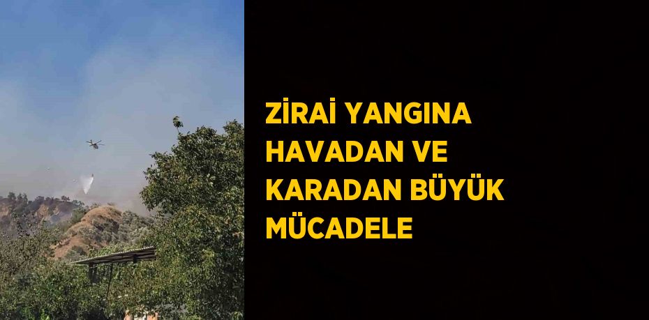 ZİRAİ YANGINA HAVADAN VE KARADAN BÜYÜK MÜCADELE