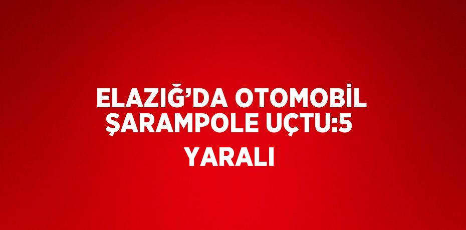 ELAZIĞ’DA OTOMOBİL ŞARAMPOLE UÇTU:5 YARALI