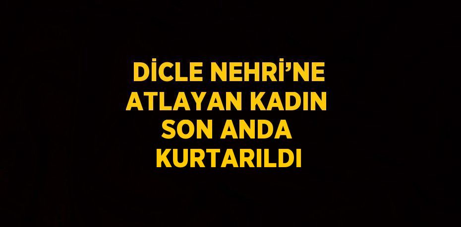 DİCLE NEHRİ’NE ATLAYAN KADIN SON ANDA KURTARILDI