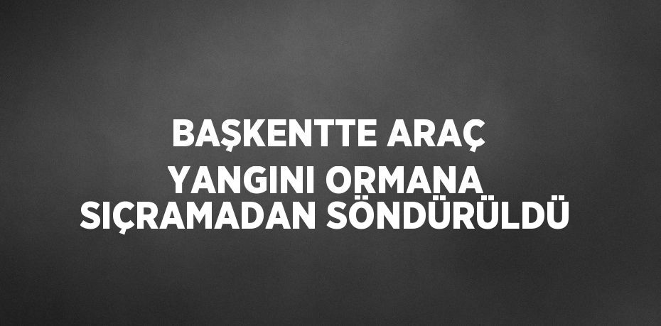 BAŞKENTTE ARAÇ YANGINI ORMANA SIÇRAMADAN SÖNDÜRÜLDÜ
