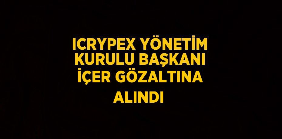 ICRYPEX YÖNETİM KURULU BAŞKANI İÇER GÖZALTINA ALINDI