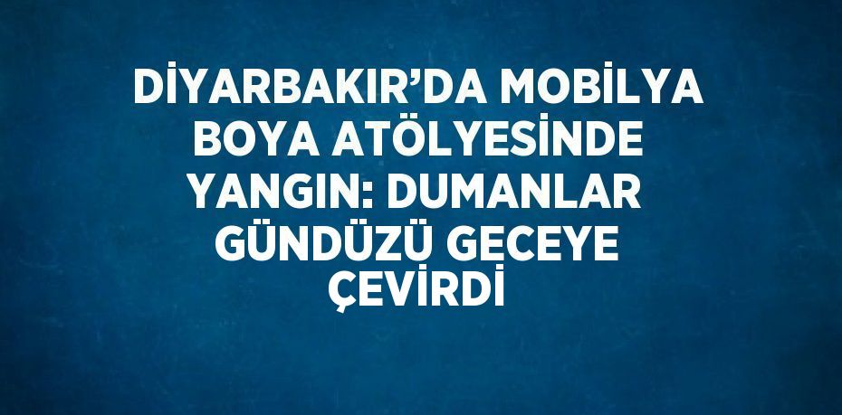 DİYARBAKIR’DA MOBİLYA BOYA ATÖLYESİNDE YANGIN: DUMANLAR GÜNDÜZÜ GECEYE ÇEVİRDİ