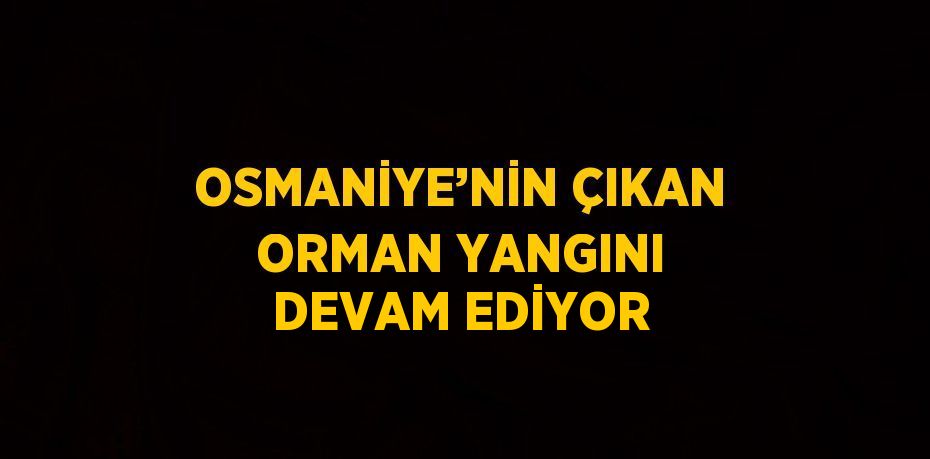 OSMANİYE’NİN ÇIKAN ORMAN YANGINI DEVAM EDİYOR