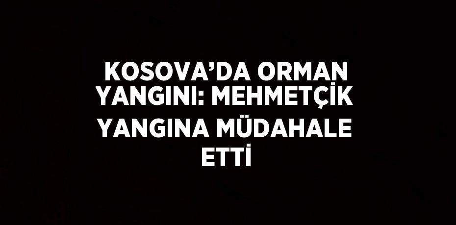 KOSOVA’DA ORMAN YANGINI: MEHMETÇİK YANGINA MÜDAHALE ETTİ