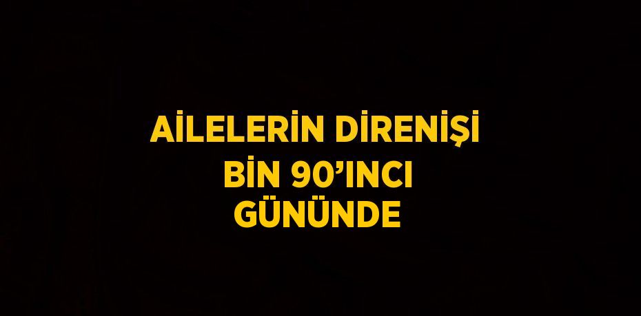 AİLELERİN DİRENİŞİ BİN 90’INCI GÜNÜNDE