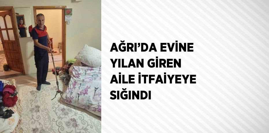 AĞRI’DA EVİNE YILAN GİREN AİLE İTFAİYEYE SIĞINDI