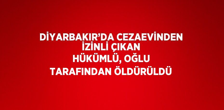 DİYARBAKIR’DA CEZAEVİNDEN İZİNLİ ÇIKAN HÜKÜMLÜ, OĞLU TARAFINDAN ÖLDÜRÜLDÜ