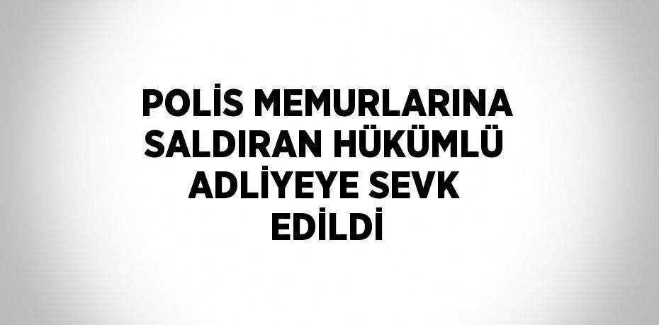 POLİS MEMURLARINA SALDIRAN HÜKÜMLÜ ADLİYEYE SEVK EDİLDİ