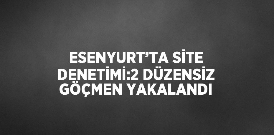 ESENYURT’TA SİTE DENETİMİ:2 DÜZENSİZ GÖÇMEN YAKALANDI