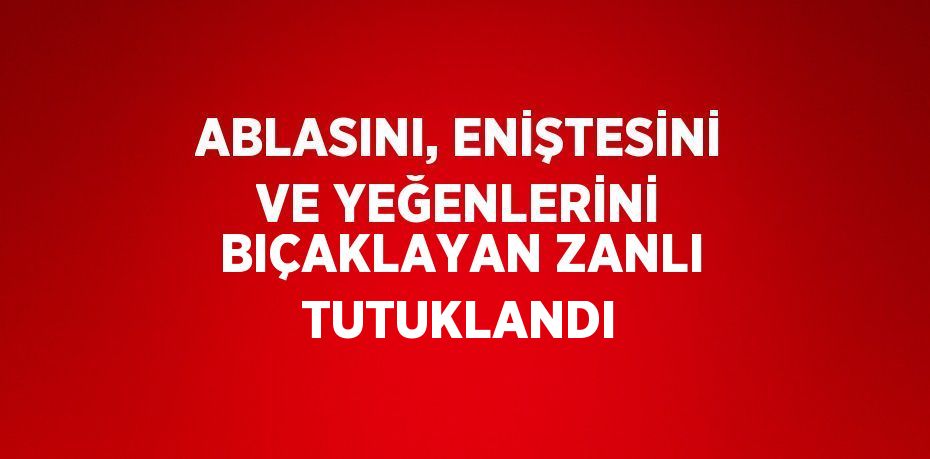 ABLASINI, ENİŞTESİNİ VE YEĞENLERİNİ BIÇAKLAYAN ZANLI TUTUKLANDI