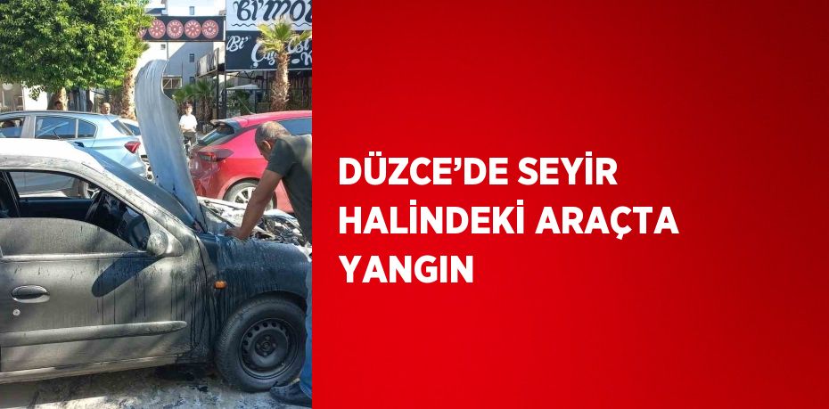 DÜZCE’DE SEYİR HALİNDEKİ ARAÇTA YANGIN