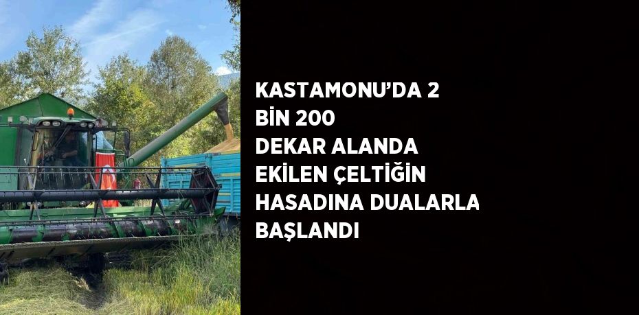 KASTAMONU’DA 2 BİN 200 DEKAR ALANDA EKİLEN ÇELTİĞİN HASADINA DUALARLA BAŞLANDI