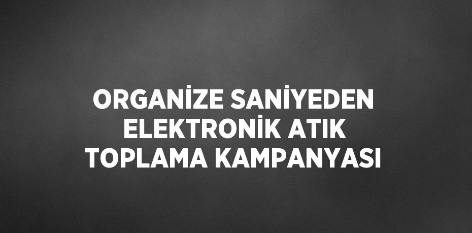 ORGANİZE SANİYEDEN ELEKTRONİK ATIK TOPLAMA KAMPANYASI