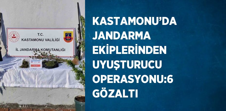 KASTAMONU’DA JANDARMA EKİPLERİNDEN UYUŞTURUCU OPERASYONU:6 GÖZALTI