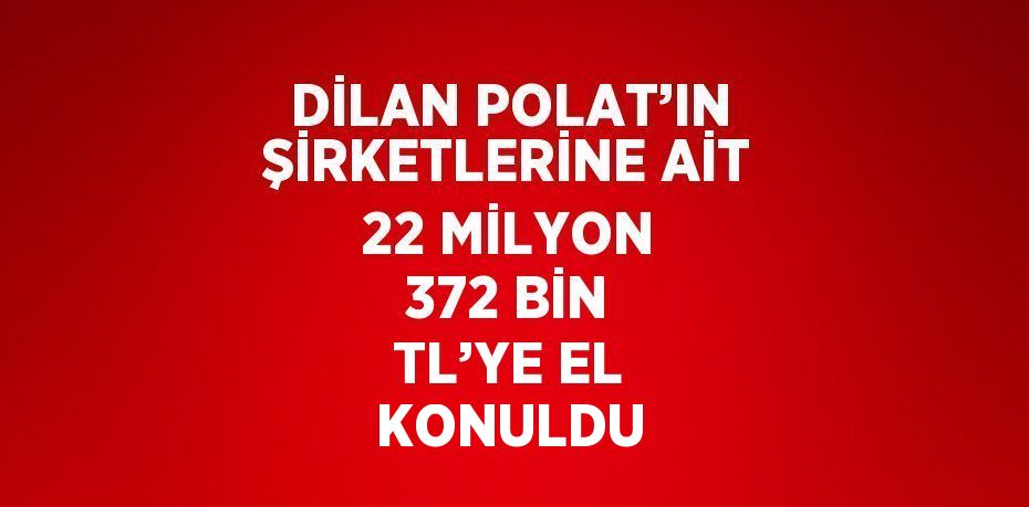 DİLAN POLAT’IN ŞİRKETLERİNE AİT 22 MİLYON 372 BİN TL’YE EL KONULDU