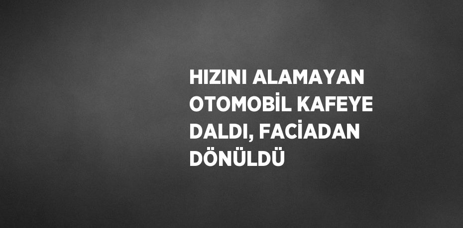 HIZINI ALAMAYAN OTOMOBİL KAFEYE DALDI, FACİADAN DÖNÜLDÜ