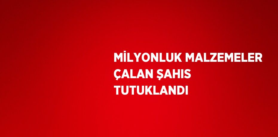 MİLYONLUK MALZEMELER ÇALAN ŞAHIS TUTUKLANDI