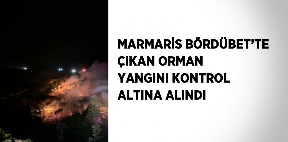 MARMARİS BÖRDÜBET’TE ÇIKAN ORMAN YANGINI KONTROL ALTINA ALINDI