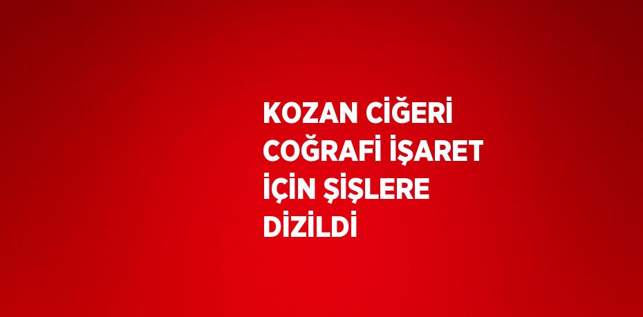 KOZAN CİĞERİ COĞRAFİ İŞARET İÇİN ŞİŞLERE DİZİLDİ