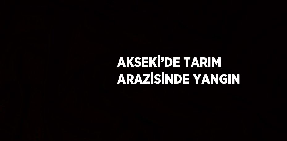 AKSEKİ’DE TARIM ARAZİSİNDE YANGIN