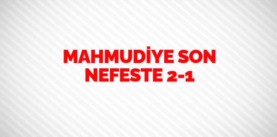 MAHMUDİYE SON NEFESTE     2-1