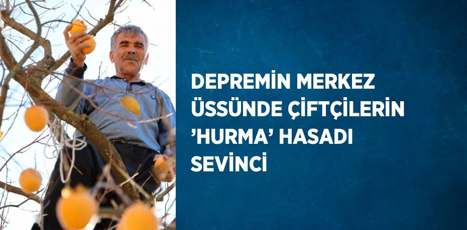 DEPREMİN MERKEZ ÜSSÜNDE ÇİFTÇİLERİN ’HURMA’ HASADI SEVİNCİ