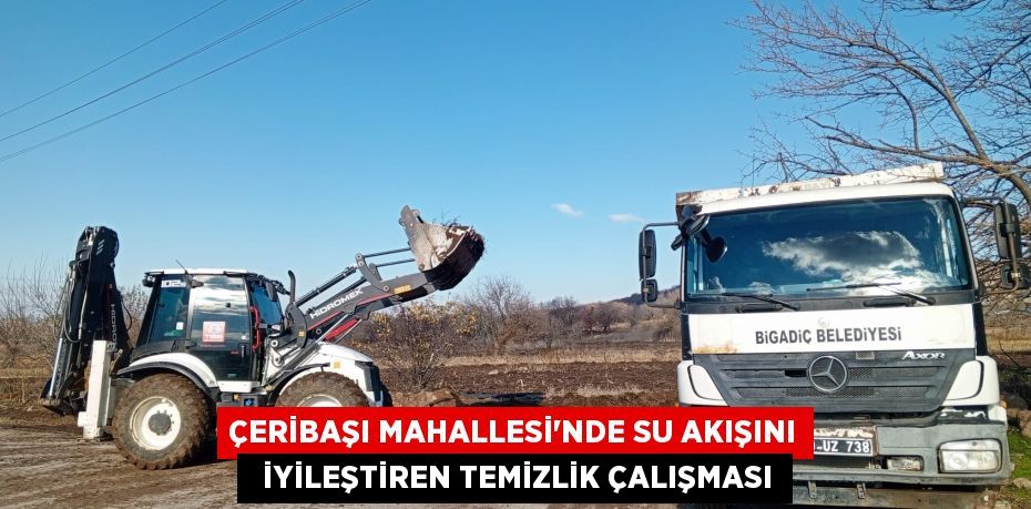 ÇERİBAŞI MAHALLESİ'NDE SU AKIŞINI   İYİLEŞTİREN TEMİZLİK ÇALIŞMASI