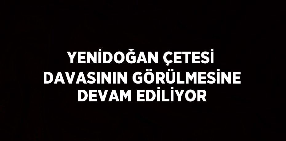 YENİDOĞAN ÇETESİ DAVASININ GÖRÜLMESİNE DEVAM EDİLİYOR