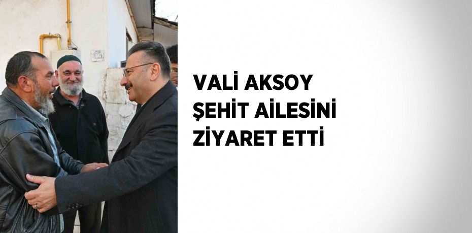 VALİ AKSOY ŞEHİT AİLESİNİ ZİYARET ETTİ