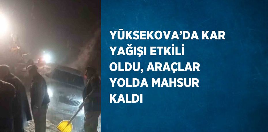 YÜKSEKOVA’DA KAR YAĞIŞI ETKİLİ OLDU, ARAÇLAR YOLDA MAHSUR KALDI