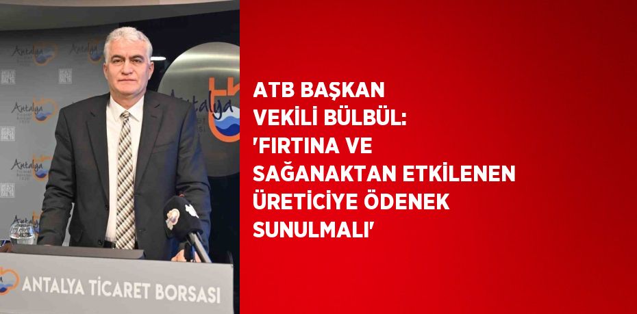 ATB BAŞKAN VEKİLİ BÜLBÜL: 'FIRTINA VE SAĞANAKTAN ETKİLENEN ÜRETİCİYE ÖDENEK SUNULMALI'