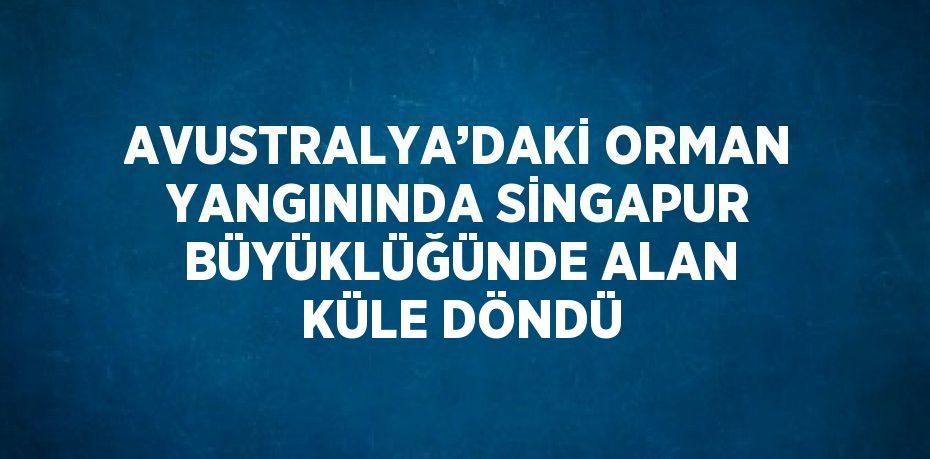 AVUSTRALYA’DAKİ ORMAN YANGININDA SİNGAPUR BÜYÜKLÜĞÜNDE ALAN KÜLE DÖNDÜ