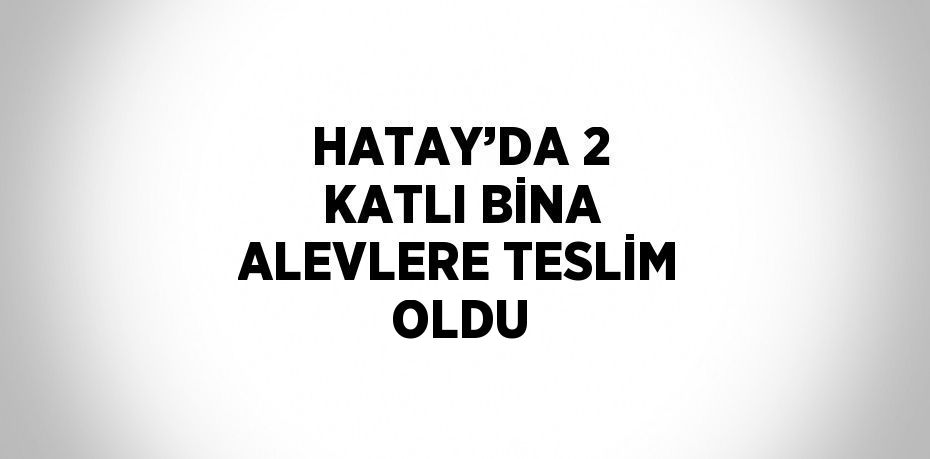 HATAY’DA 2 KATLI BİNA ALEVLERE TESLİM OLDU