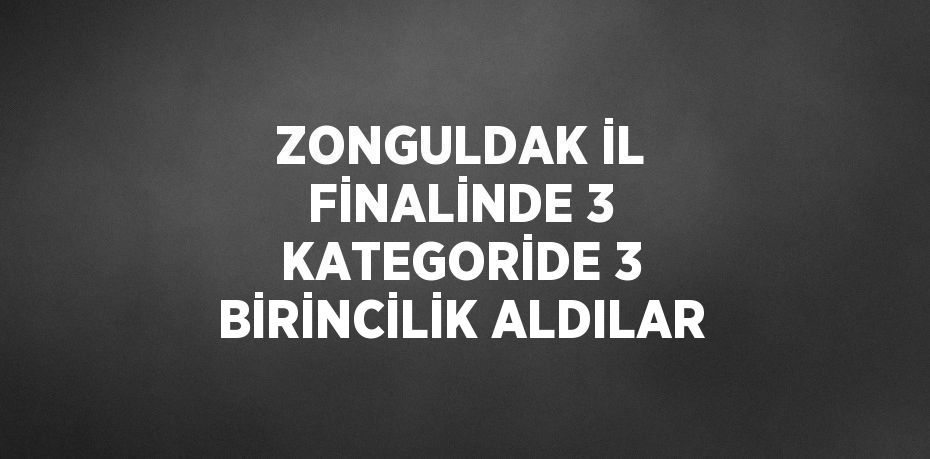 ZONGULDAK İL FİNALİNDE 3 KATEGORİDE 3 BİRİNCİLİK ALDILAR