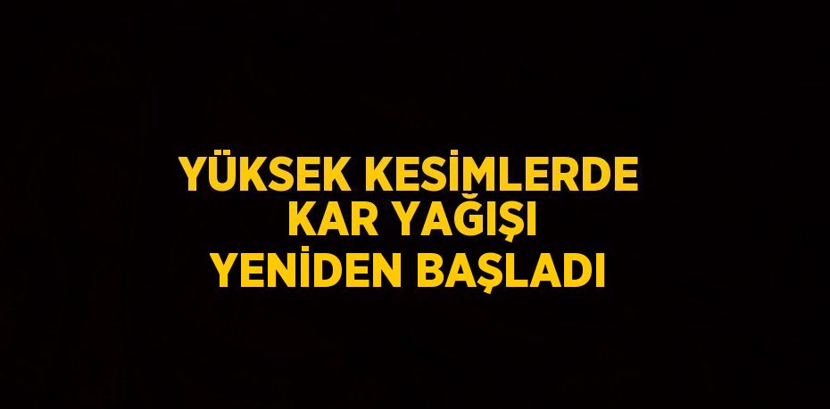 YÜKSEK KESİMLERDE KAR YAĞIŞI YENİDEN BAŞLADI