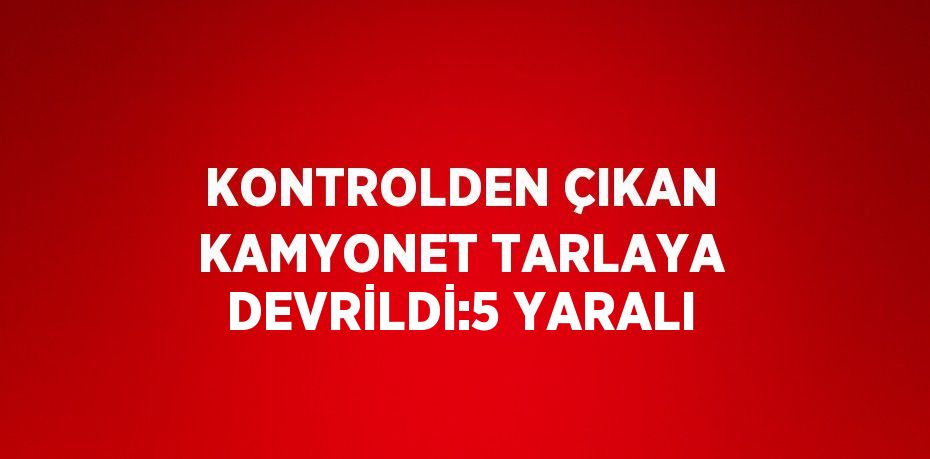 KONTROLDEN ÇIKAN KAMYONET TARLAYA DEVRİLDİ:5 YARALI