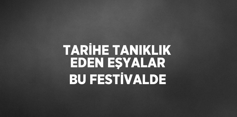 TARİHE TANIKLIK EDEN EŞYALAR BU FESTİVALDE