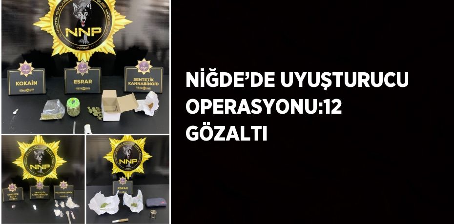 NİĞDE’DE UYUŞTURUCU OPERASYONU:12 GÖZALTI