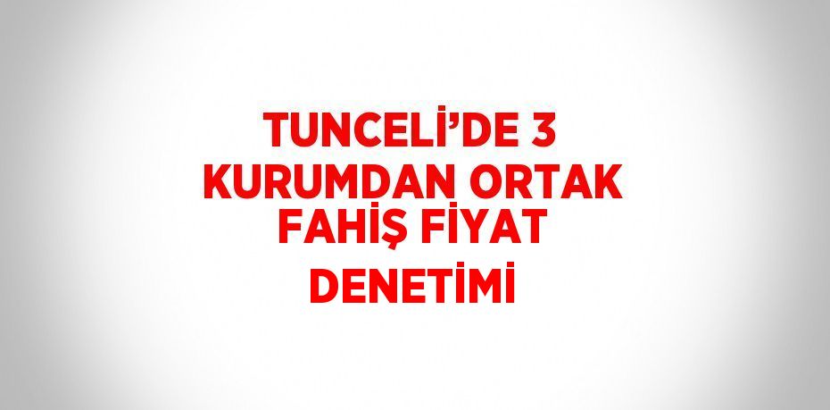 TUNCELİ’DE 3 KURUMDAN ORTAK FAHİŞ FİYAT DENETİMİ